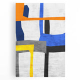 Contemporary Abstract Art – Bold Geometric Canvas in Blue & Yellow