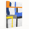 Contemporary Abstract Art – Bold Geometric Canvas in Blue & Yellow