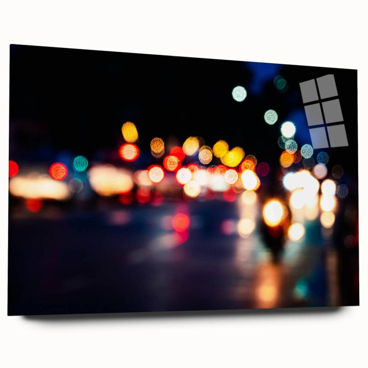 Urban architectural wall art – Abstract night city lights print