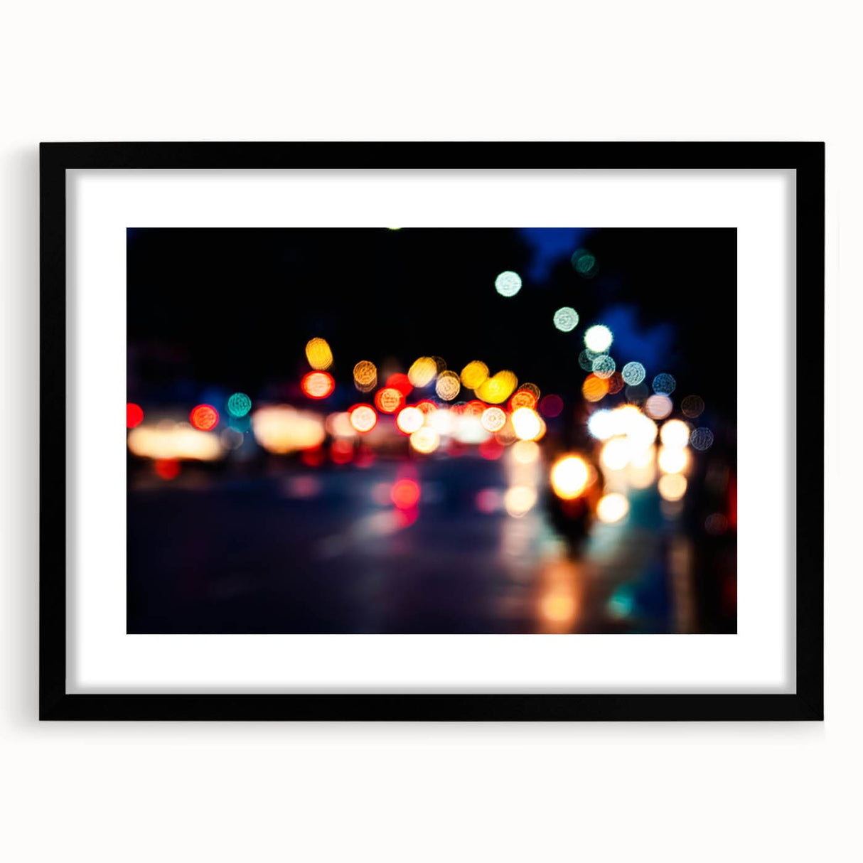 Urban architectural wall art – Abstract night city lights print