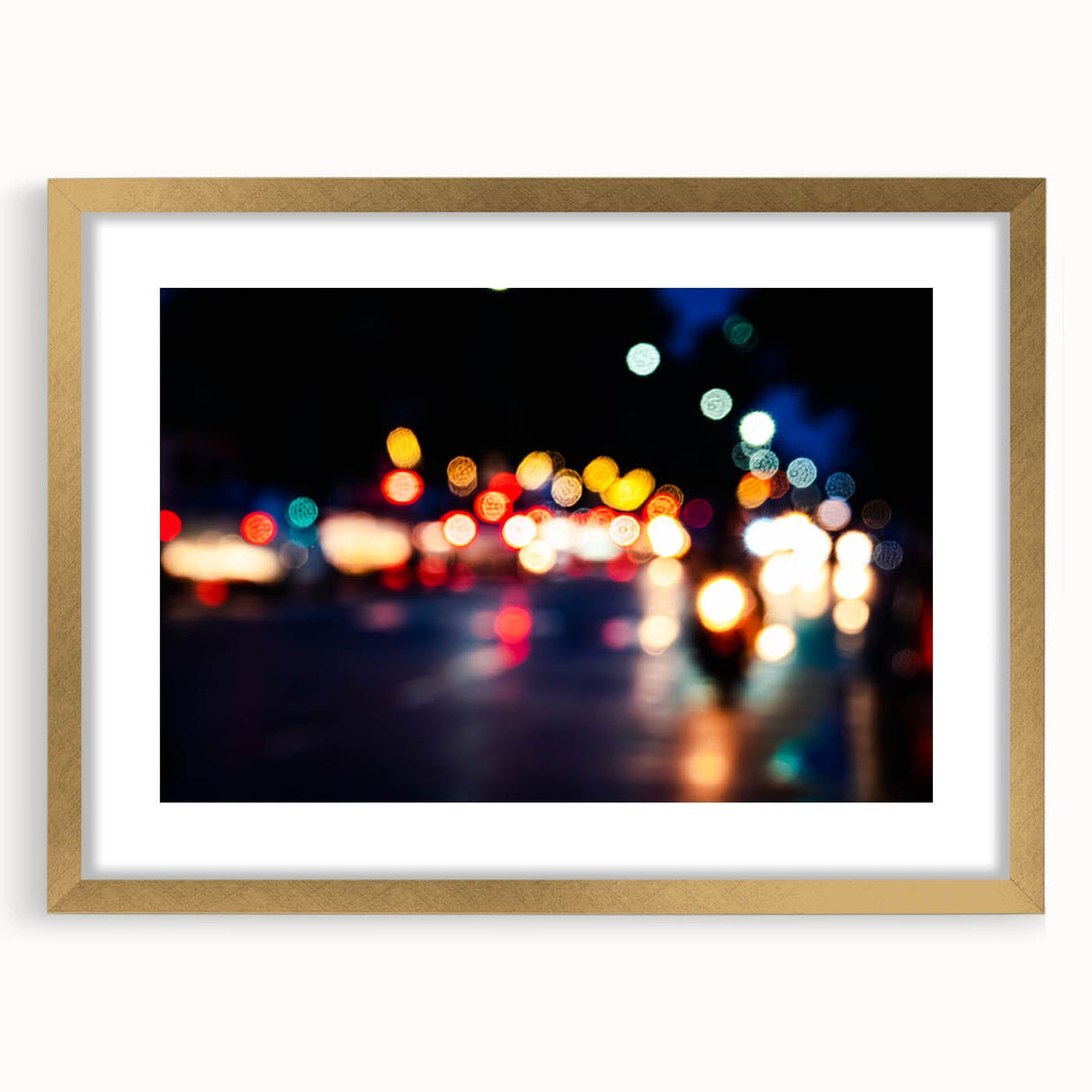 Urban architectural wall art – Abstract night city lights print