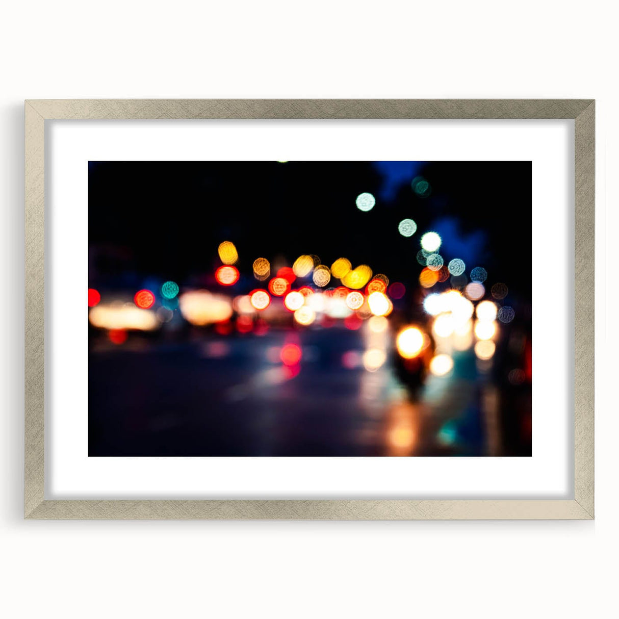 Urban architectural wall art – Abstract night city lights print