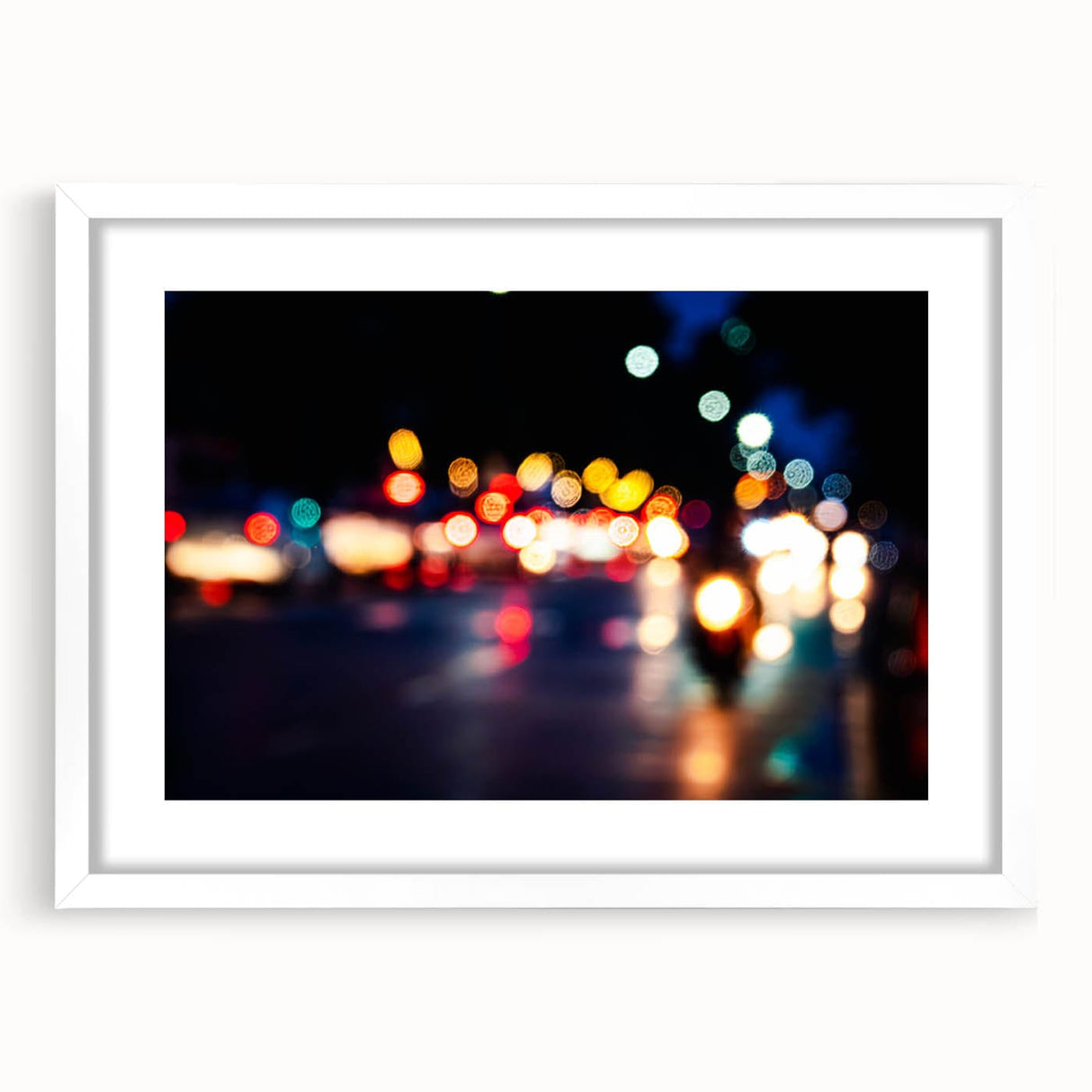 Urban architectural wall art – Abstract night city lights print