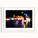 Urban architectural wall art – Abstract night city lights print