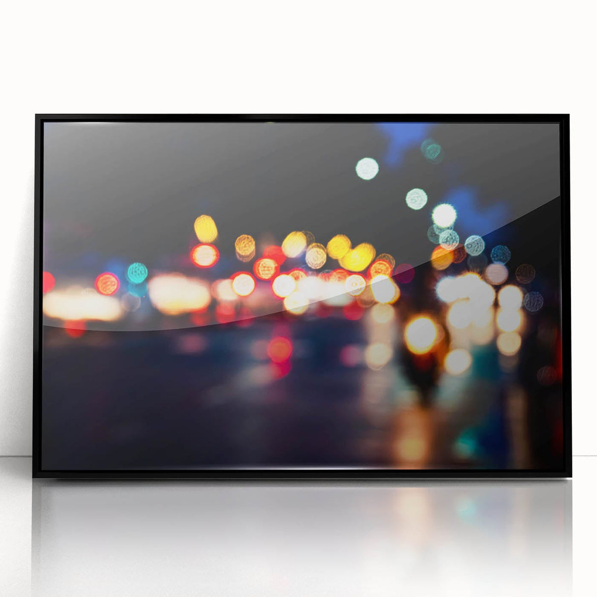 Urban architectural wall art – Abstract night city lights print
