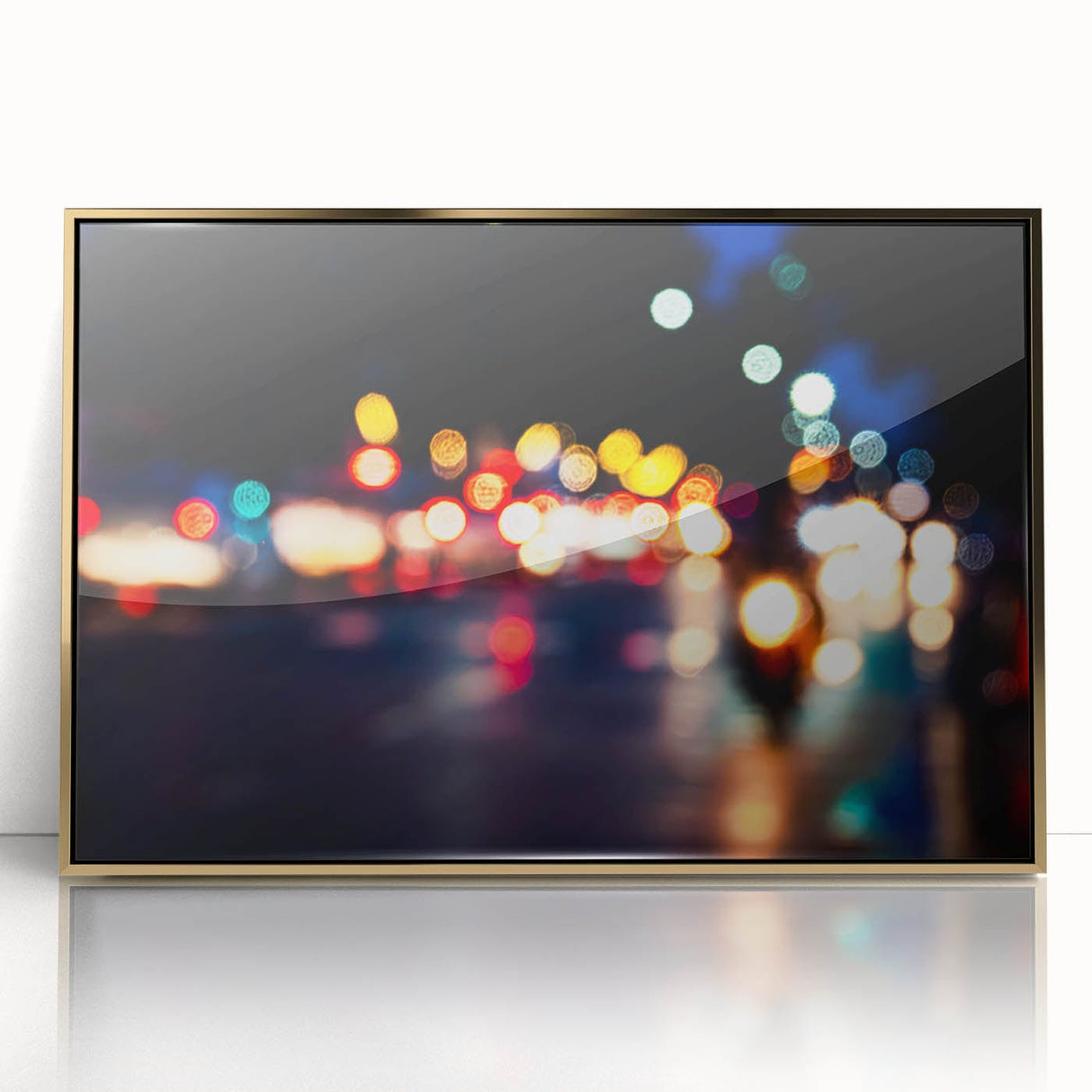 Urban architectural wall art – Abstract night city lights print