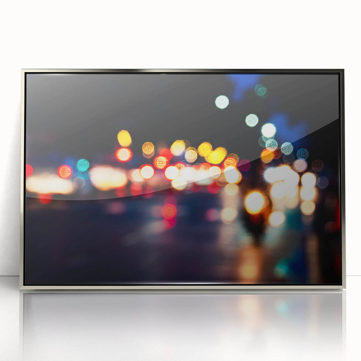 Urban architectural wall art – Abstract night city lights print