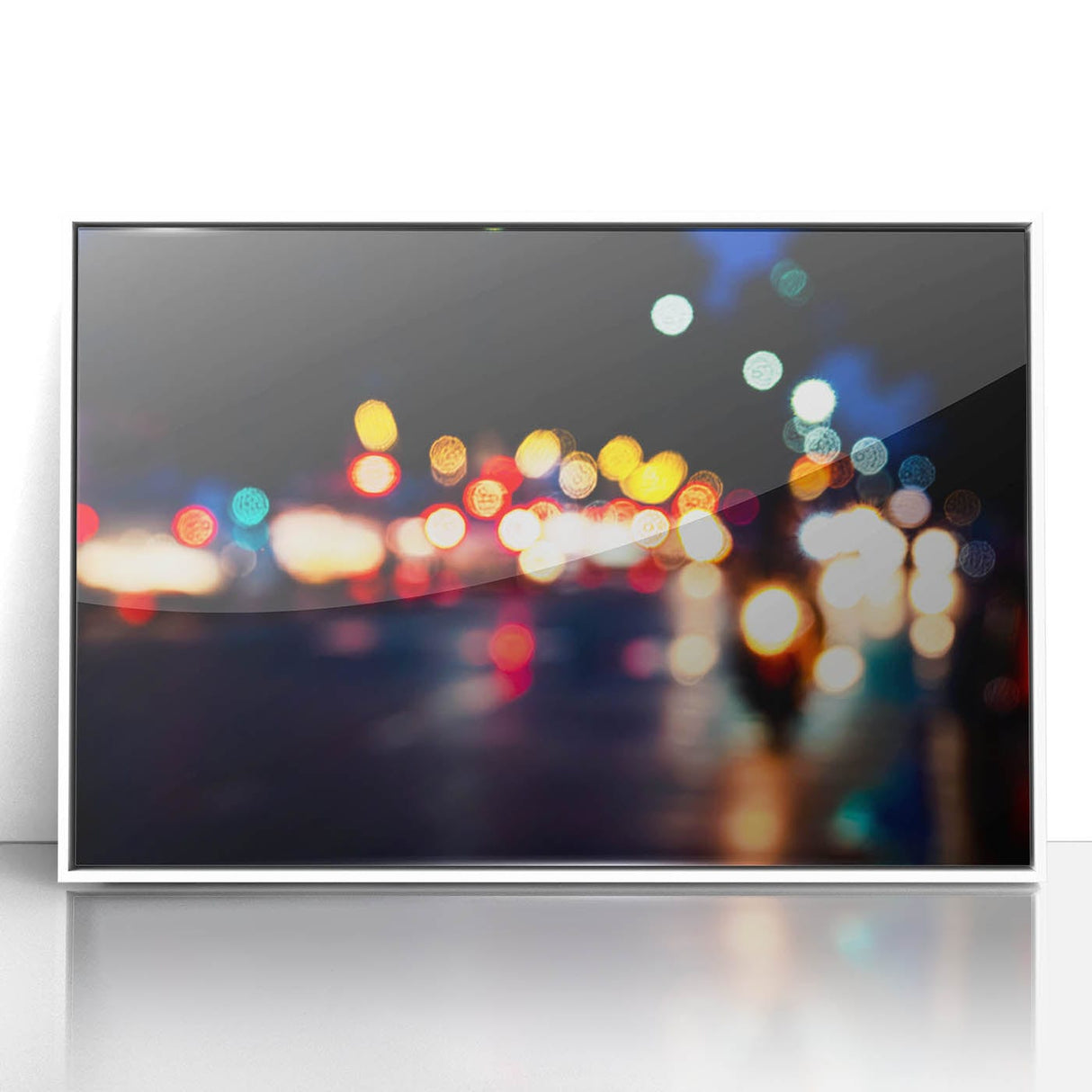 Urban architectural wall art – Abstract night city lights print