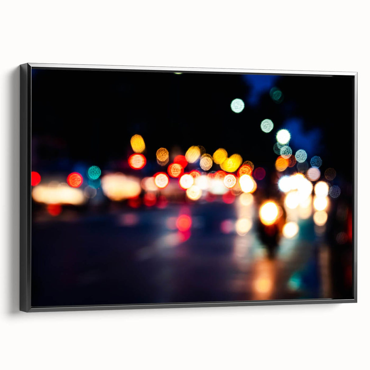 Urban architectural wall art – Abstract night city lights print