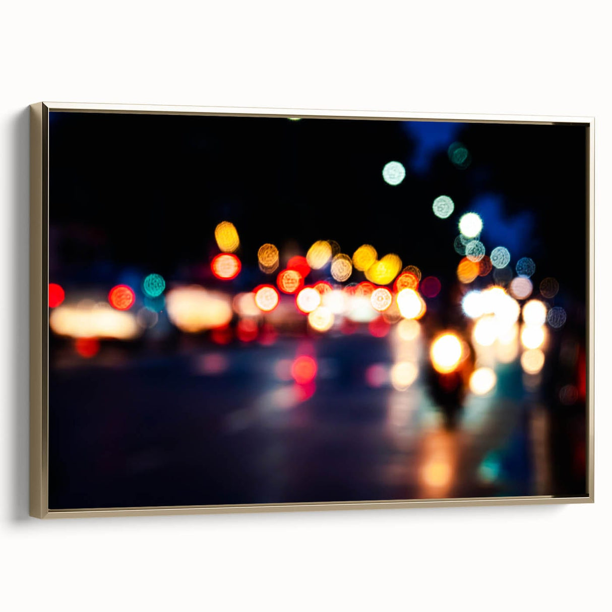 Urban architectural wall art – Abstract night city lights print