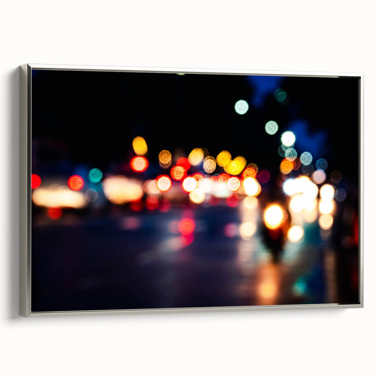 Urban architectural wall art – Abstract night city lights print