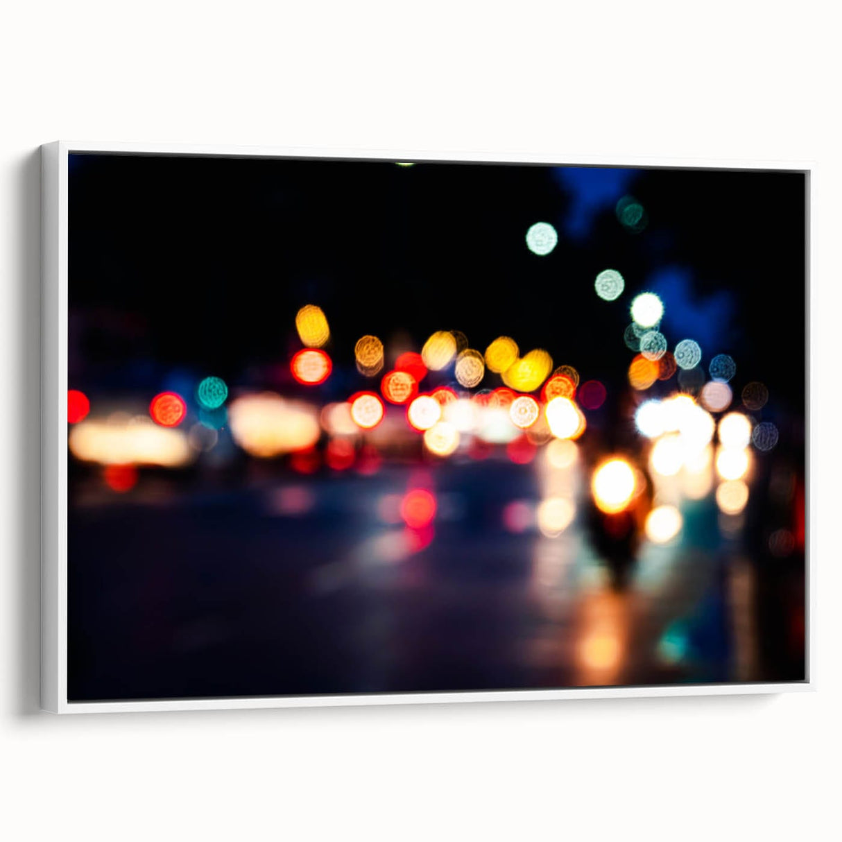 Urban architectural wall art – Abstract night city lights print