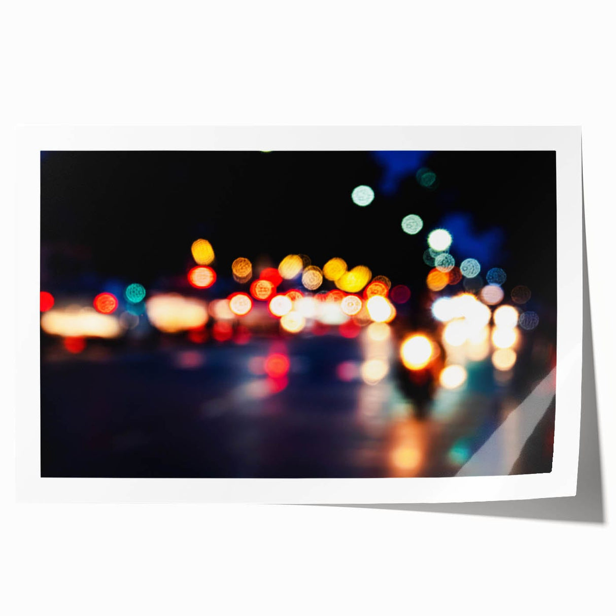 Urban architectural wall art – Abstract night city lights print