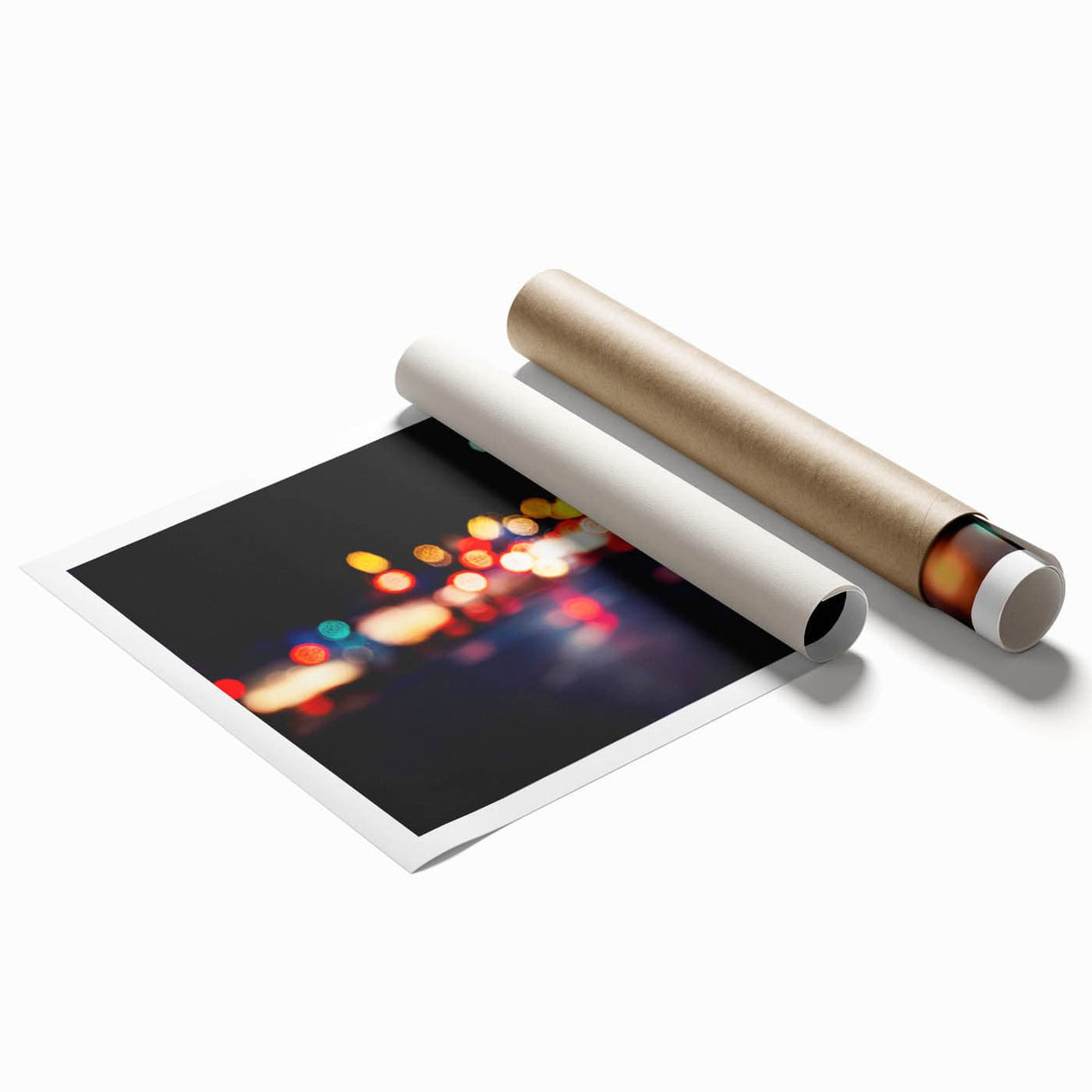 Urban architectural wall art – Abstract night city lights print