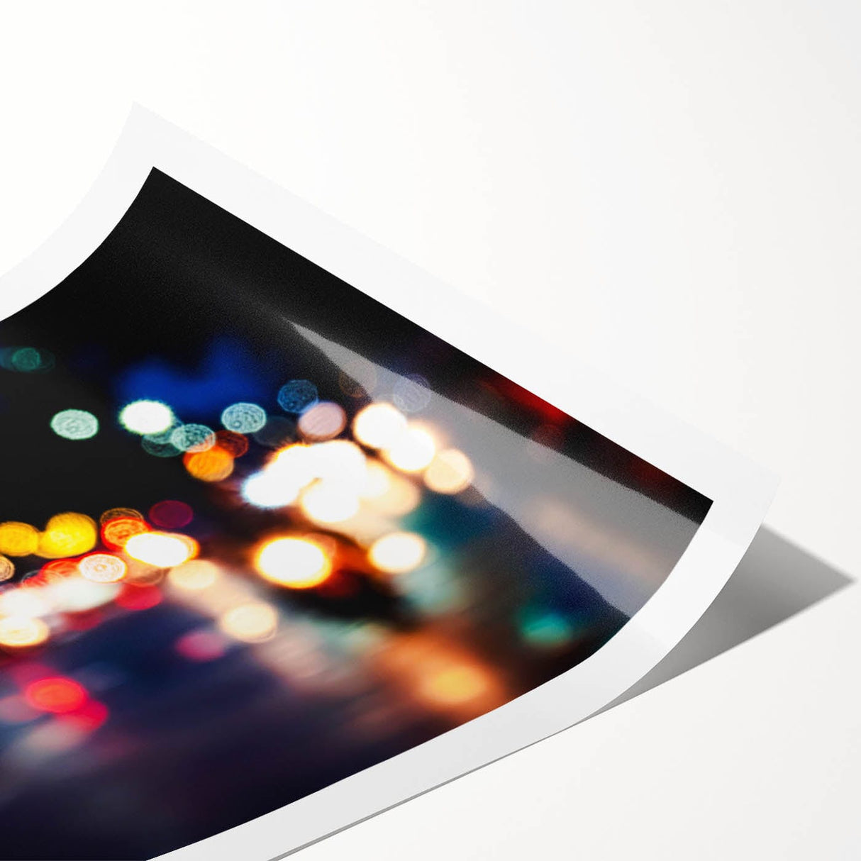 Urban architectural wall art – Abstract night city lights print
