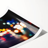 Urban architectural wall art – Abstract night city lights print