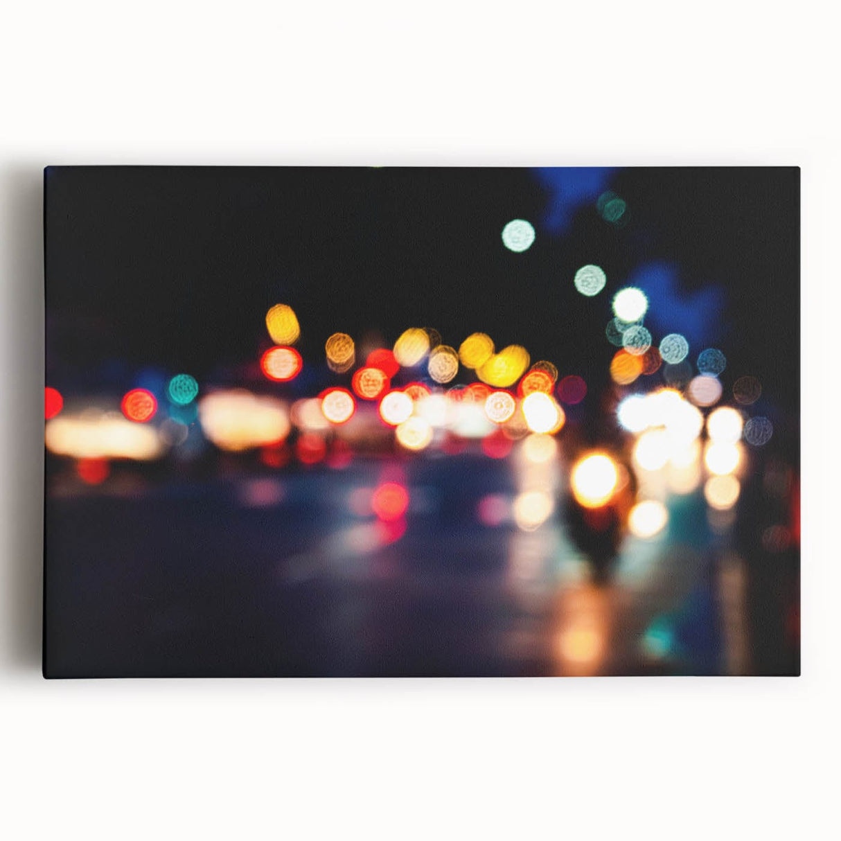 Urban architectural wall art – Abstract night city lights print