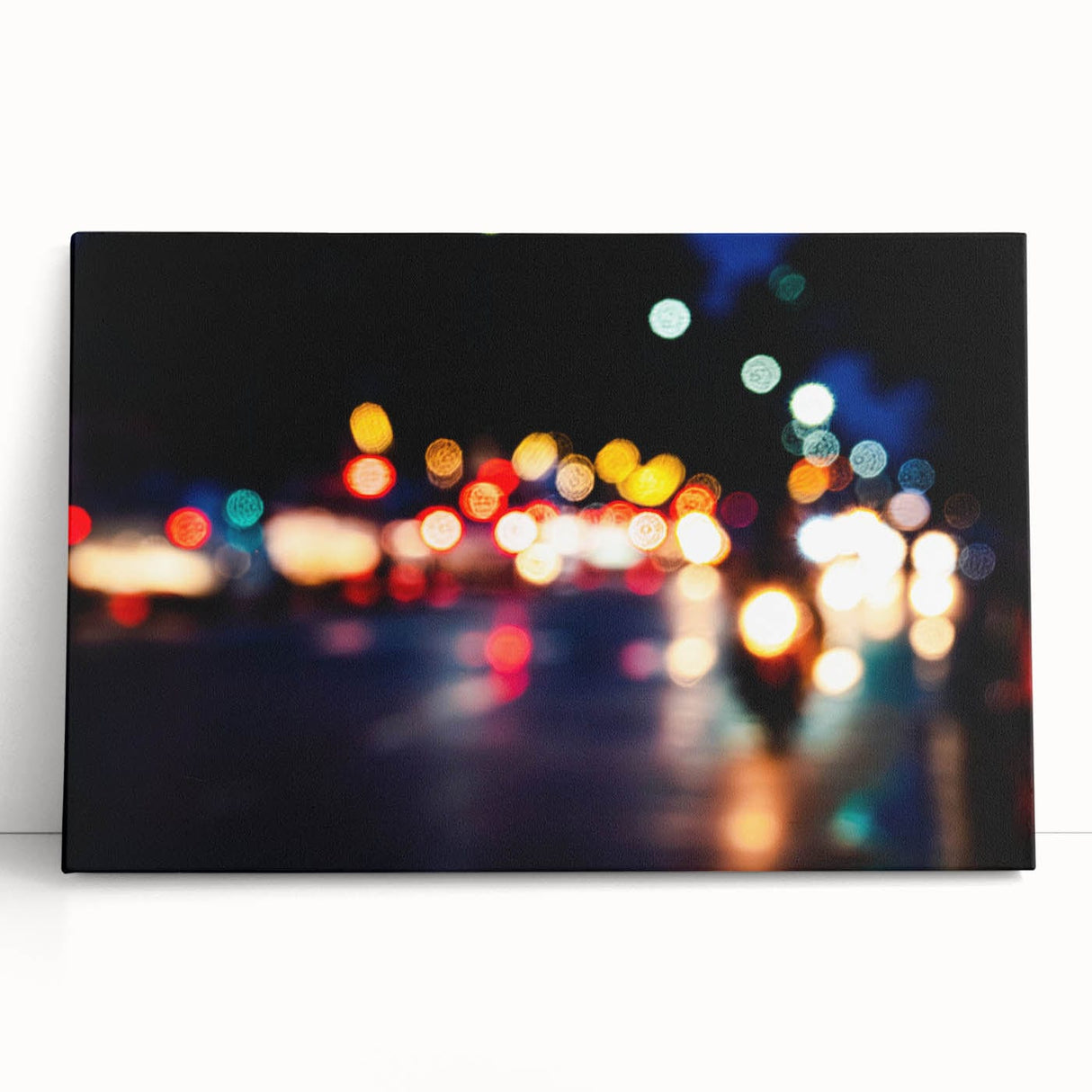 Urban architectural wall art – Abstract night city lights print