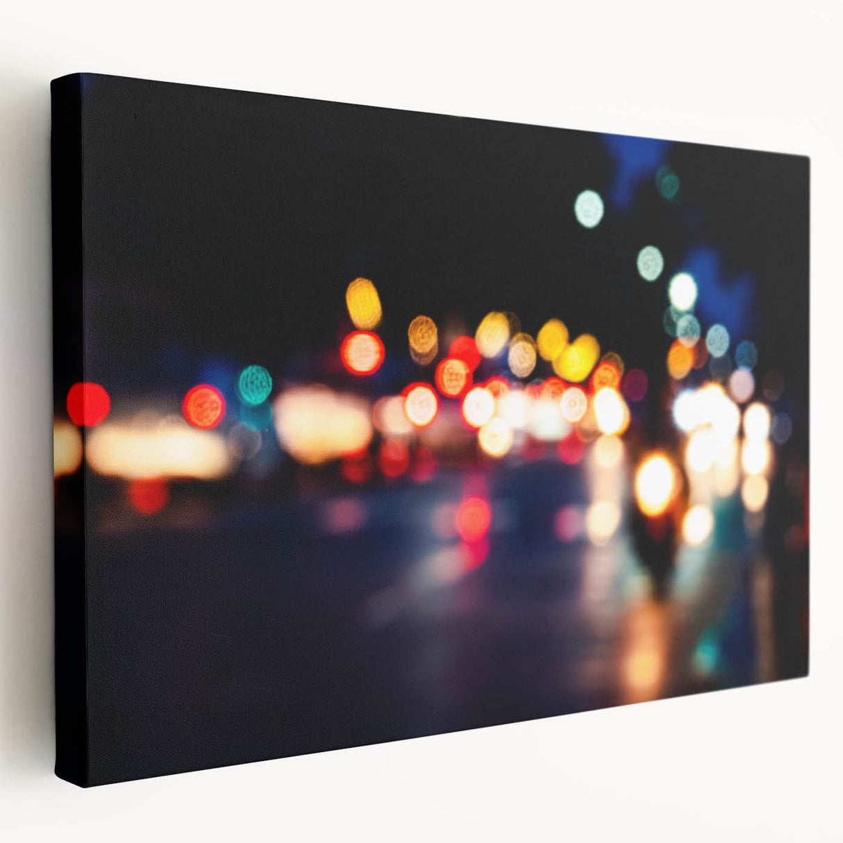 Urban architectural wall art – Abstract night city lights print