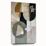 Abstract Geometric Framed Art – Modern Minimalist Black & Beige Print