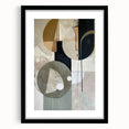 Abstract Geometric Framed Art – Modern Minimalist Black & Beige Print