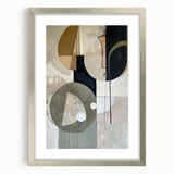 Abstract Geometric Framed Art – Modern Minimalist Black & Beige Print