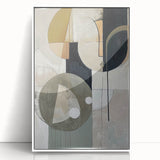 Abstract Geometric Framed Art – Modern Minimalist Black & Beige Print