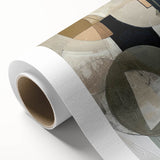 Abstract Geometric Framed Art – Modern Minimalist Black & Beige Print