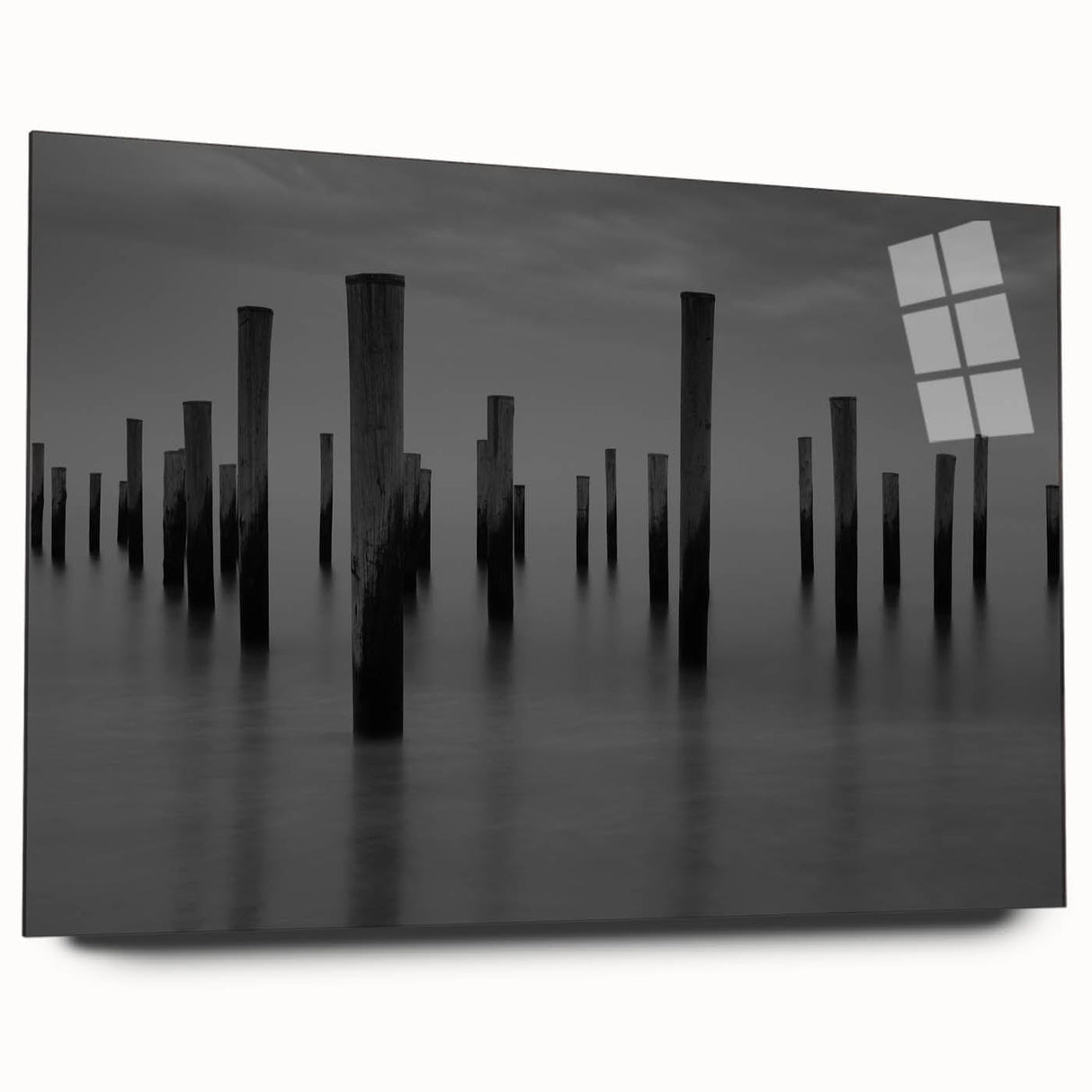 Modern Art Prints – Moody Black & White Minimalist Seascape