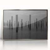 Modern Art Prints – Moody Black & White Minimalist Seascape