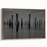 Modern Art Prints – Moody Black & White Minimalist Seascape