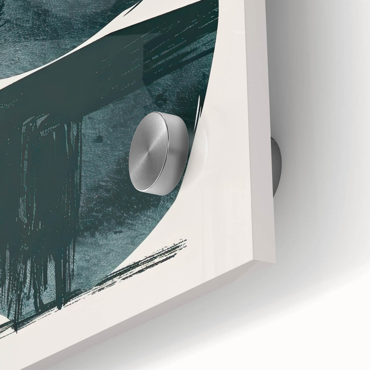Modern Geometric Wall Decor – Minimalist Abstract Teal & Black Print