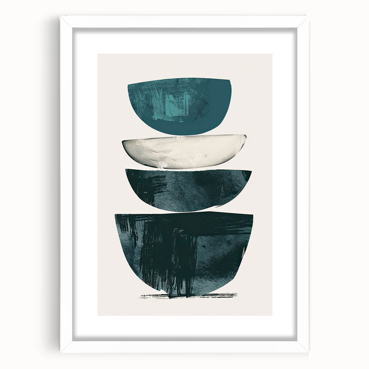Modern Geometric Wall Decor – Minimalist Abstract Teal & Black Print