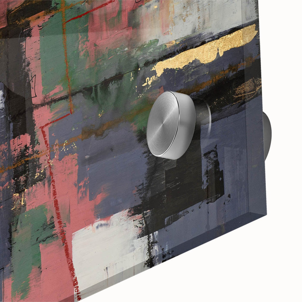 Moody Modern Wall Art – Textured Abstract Painting in Green & Gold