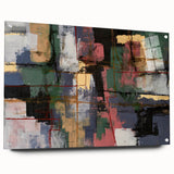 Moody Modern Wall Art – Textured Abstract Painting in Green & Gold