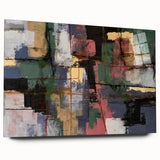 Moody Modern Wall Art – Textured Abstract Painting in Green & Gold