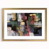 Moody Modern Wall Art – Textured Abstract Painting in Green & Gold