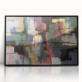 Moody Modern Wall Art – Textured Abstract Painting in Green & Gold