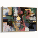 Moody Modern Wall Art – Textured Abstract Painting in Green & Gold