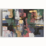 Moody Modern Wall Art – Textured Abstract Painting in Green & Gold