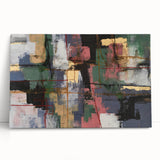 Moody Modern Wall Art – Textured Abstract Painting in Green & Gold