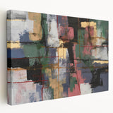 Moody Modern Wall Art – Textured Abstract Painting in Green & Gold