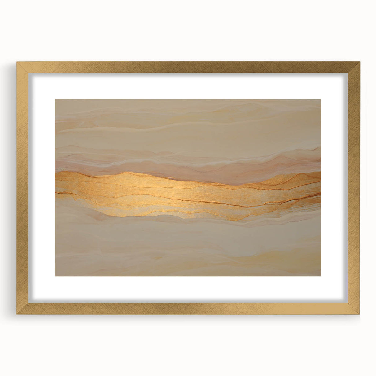 Neutral Abstract Prints – Beige & Gold Earthen Harmony Watercolor Art