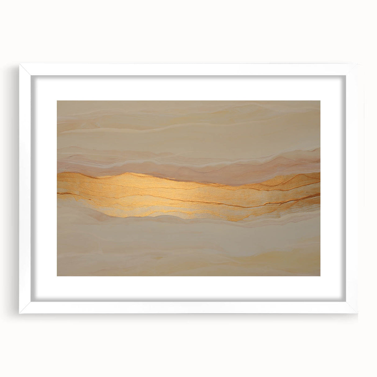 Neutral Abstract Prints – Beige & Gold Earthen Harmony Watercolor Art