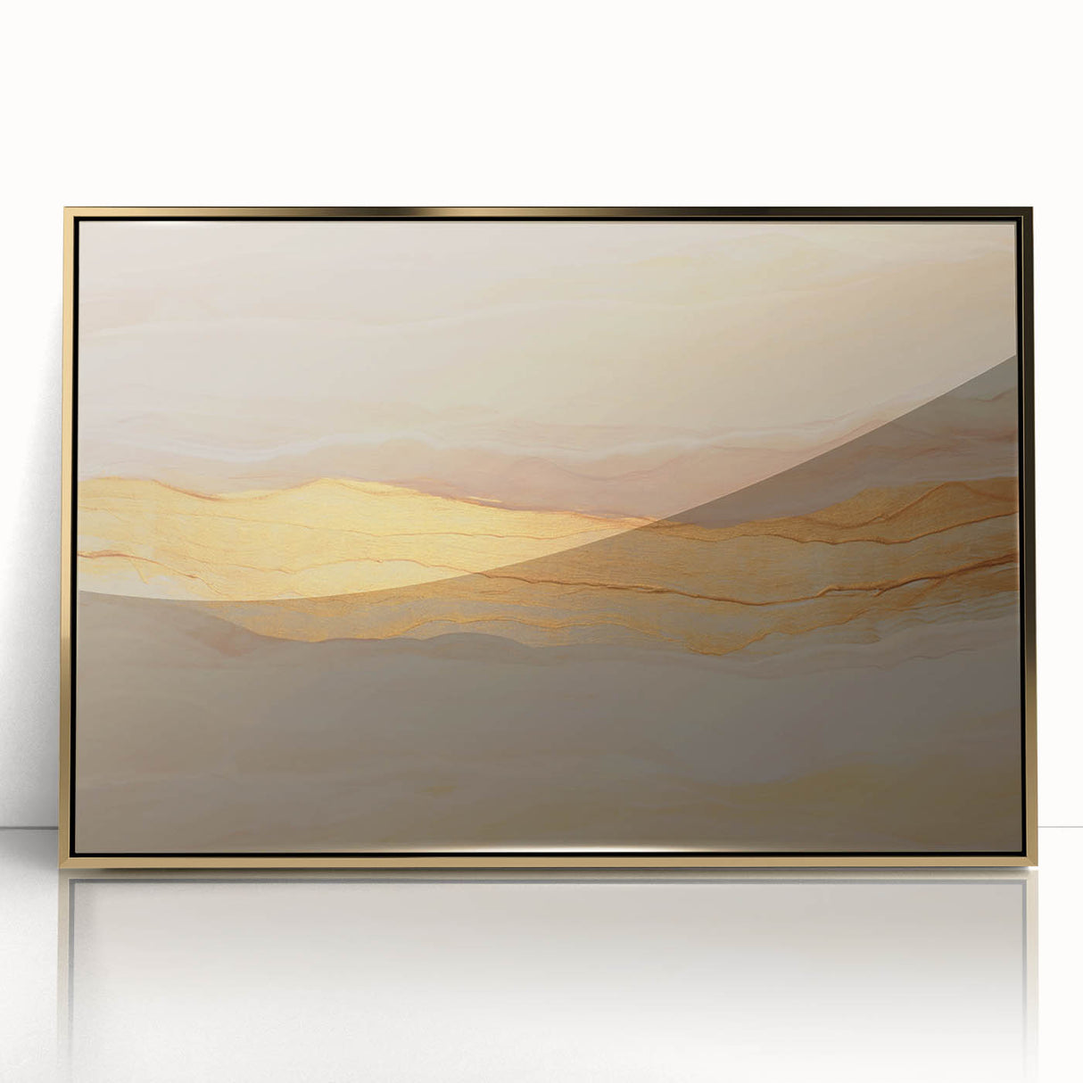 Neutral Abstract Prints – Beige & Gold Earthen Harmony Watercolor Art