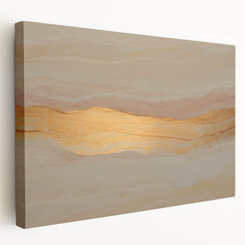 Neutral Abstract Prints – Beige & Gold Earthen Harmony Watercolor Art