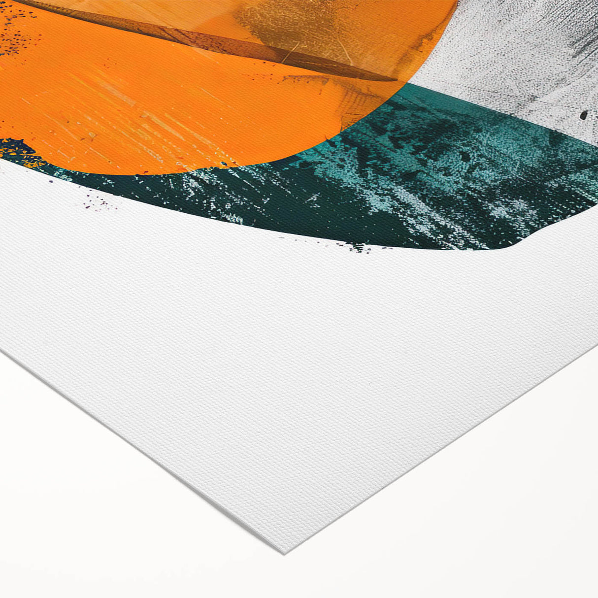 Geometric Minimalist Abstract Wall Art – Orange & Teal Modern Print