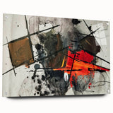 Abstract Canvas Wall Art – Fiery Red and Black Expressionist Painting