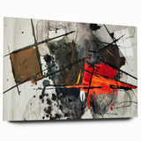 Abstract Canvas Wall Art – Fiery Red and Black Expressionist Painting