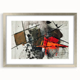 Abstract Canvas Wall Art – Fiery Red and Black Expressionist Painting